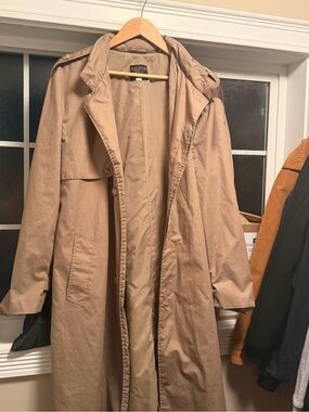 Long Tan Trench Coat with hood